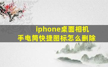 iphone桌面相机 手电筒快捷图标怎么删除